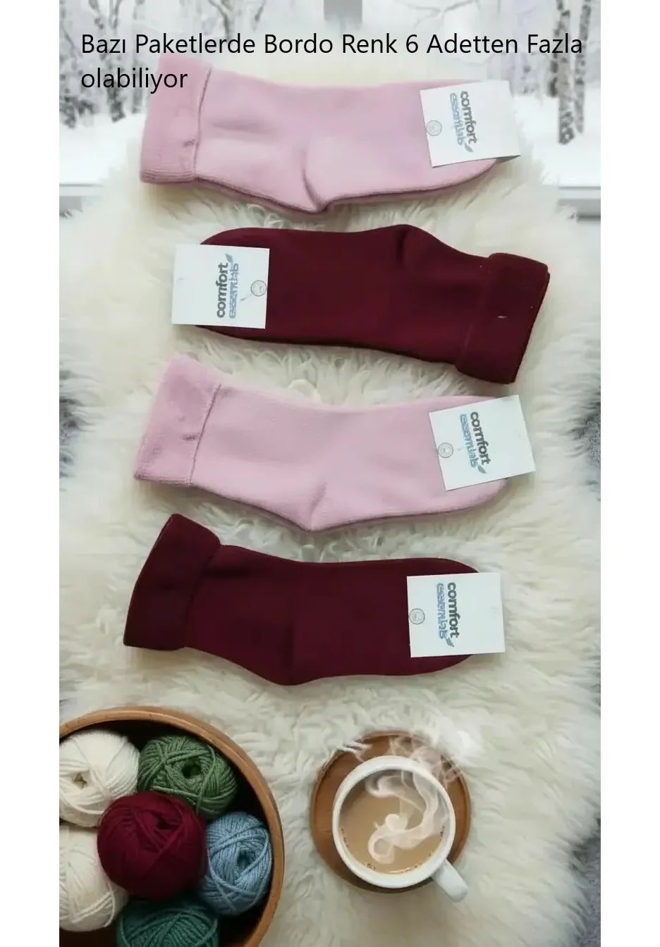 Bayan Kışlık Uzun Konç Havlu Çorap 12'Lİ Paket — fotoğraf 1