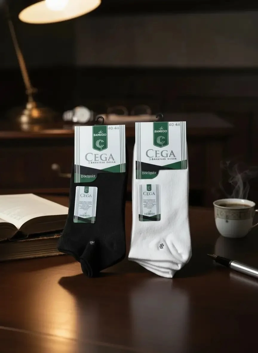 Erkek Bambu Dikişsiz Karışık Renkli Patik Çorap 12'Li Paket — fotoğraf 2