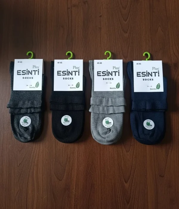 Erkek Bambu Dikişsiz Karışık Renkli Uzun Konç Patik Çorap 12'Li Paket