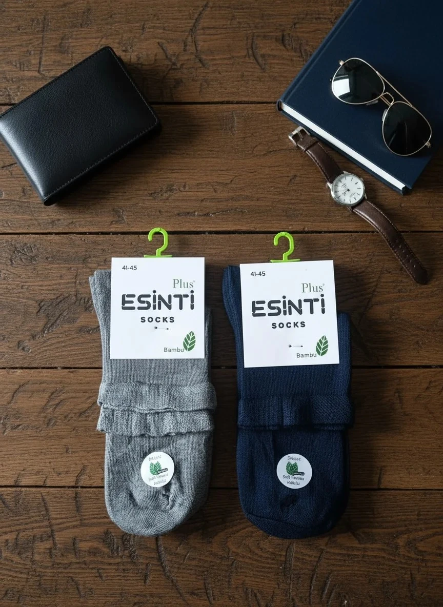 Erkek Bambu Dikişsiz Karışık Renkli Uzun Konç Patik Çorap 12'Li Paket — fotoğraf 2