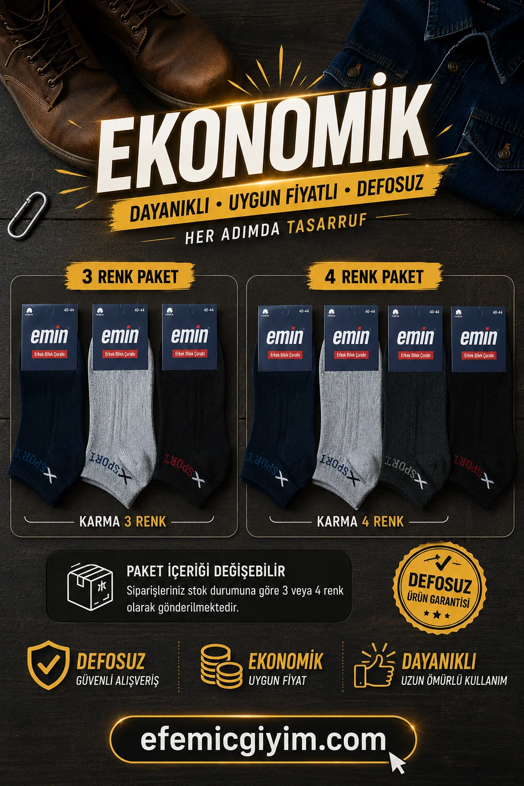 Erkek Karışık Renkli Patik Çorap 12'Li Paket Ekonomik Paket — fotoğraf 1
