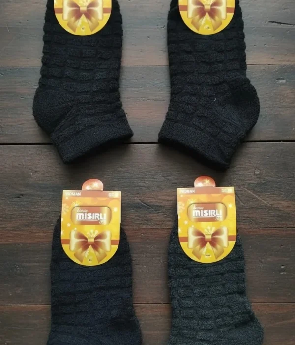 Bayan Ters Havlu Kışlık Patik Çorap 12'Li Paket