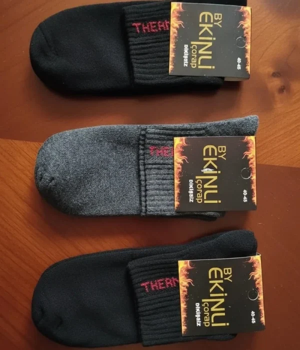 Erkek Dikişsiz Kışlık Termal Patik Çorap 12'li Paket