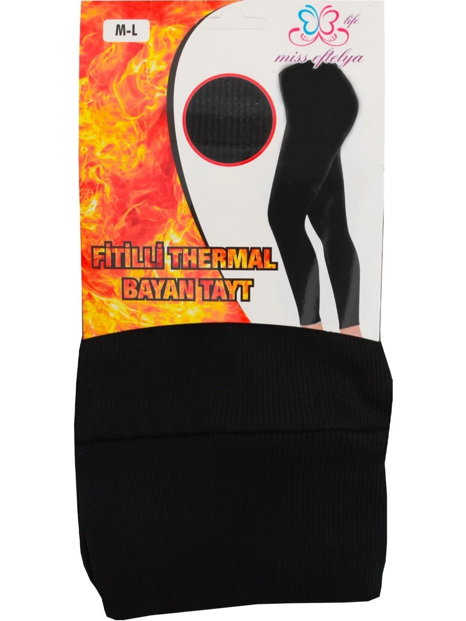 Siyah Bayan Fitilli Şardonlu Termal Tayt — fotoğraf 2
