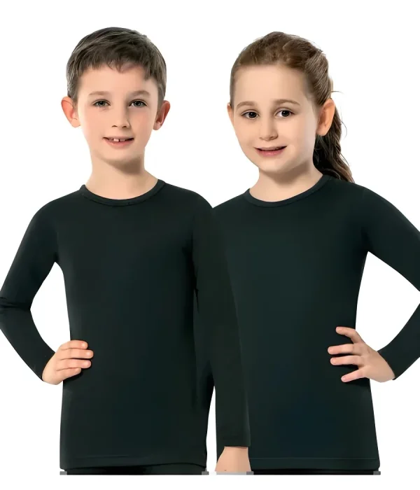 Unisex Çocuk Siyah Termal Body
