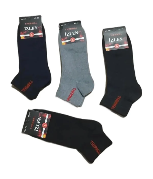 Erkek Dikişsiz Kışlık Termal Patik Çorap 12'li Paket