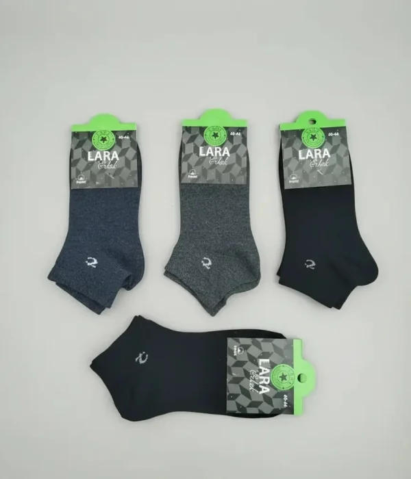 Erkek Spor Karışık Renk Patik Çorap 12'Li Paket