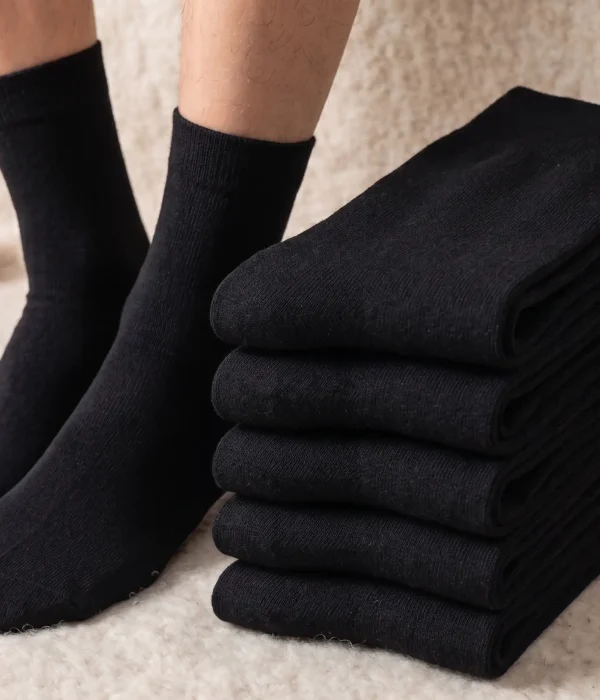 Erkek Mevsimlik Uzun Çorap Siyah Renk 12'li Paket