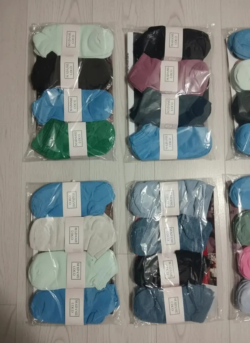 Bayan Karışık Düz Renk Ekonomik  Bilek Boy Çorap 12'li Paket — fotoğraf 3
