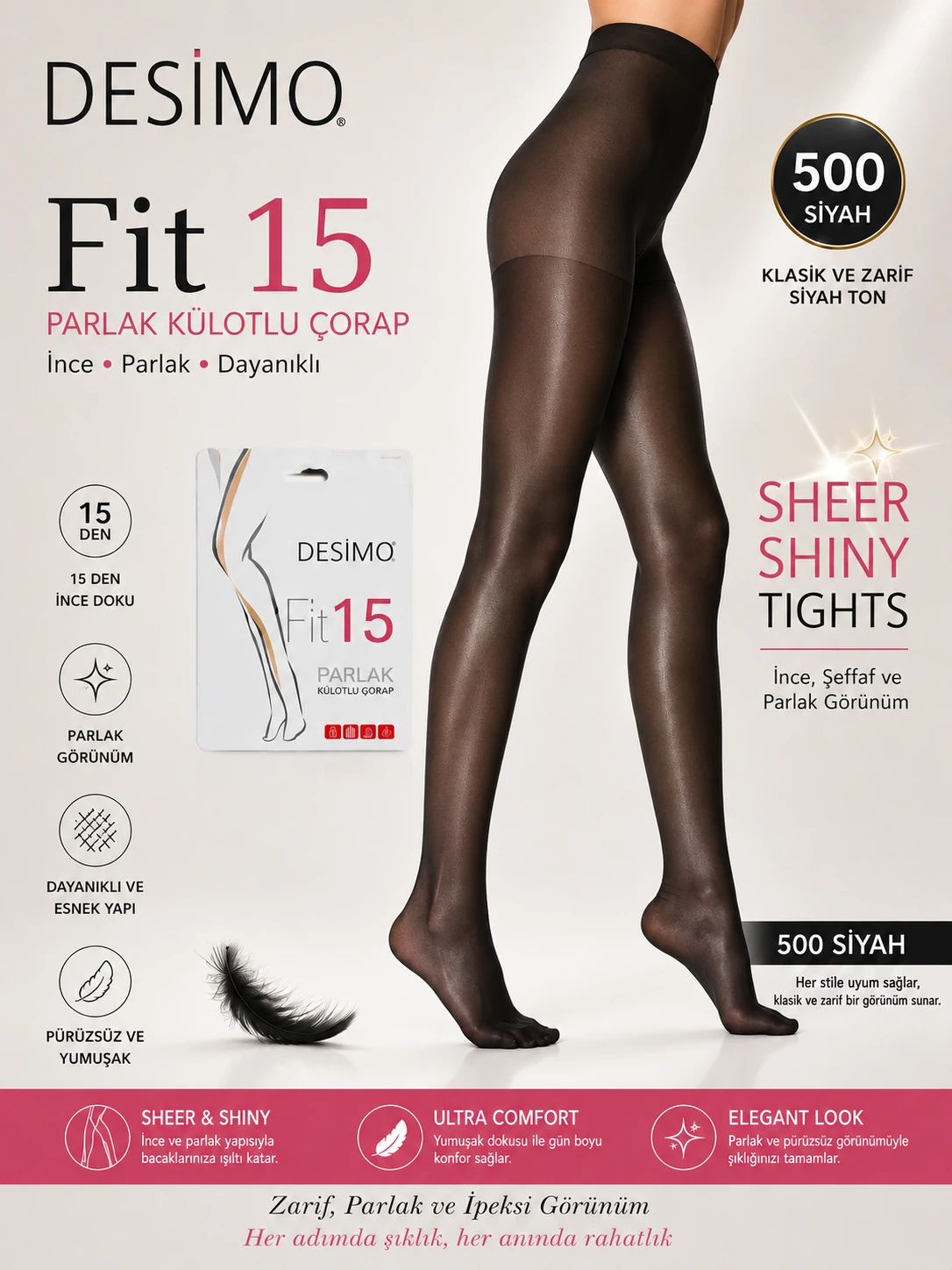 Fit 15 Parlak Ütülü Sarkmaz Külotlu Çorap — fotoğraf 5
