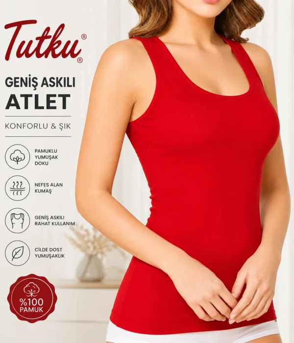 Tkd0136 / Ribana Geniş Askı Atlet (2 Adet) | Kırmızı