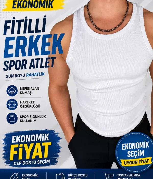 Fitilli Erkek Spor Atlet Ekonomik Seri 2 Adet