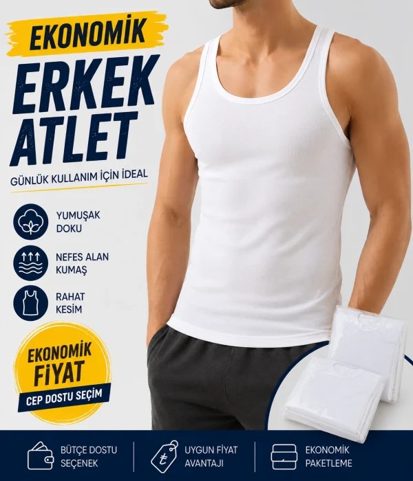Erkek Ekonomik Askılı Atlet 2 Adet