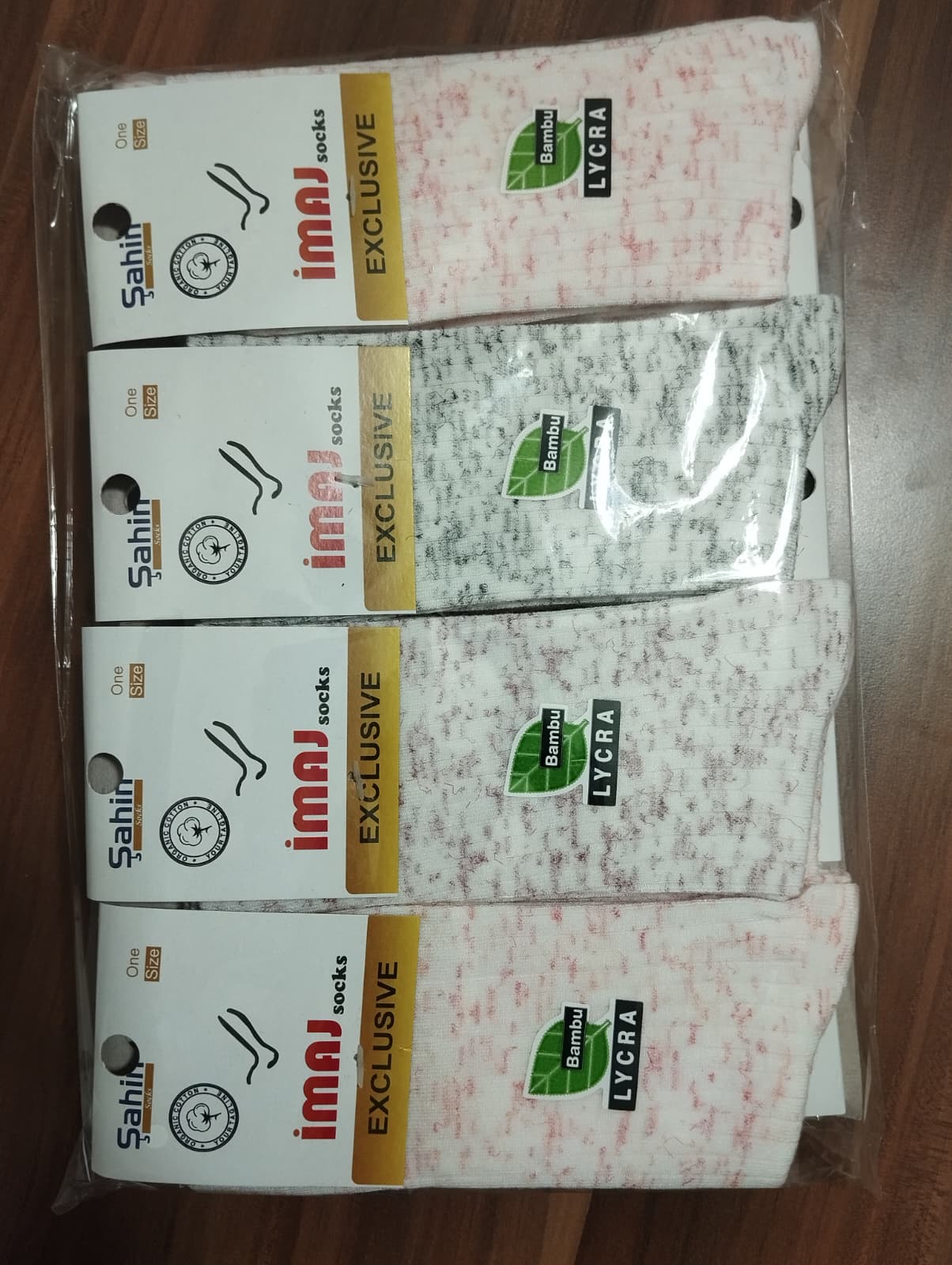 Bayan Mevsimlik Bambu Açık Renkler Dar Kalıp Uzun Çorap 12'li Paket — fotoğraf 1